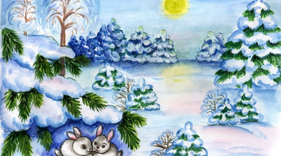 Как нарисовать зимний лес, снег и сугробы: подробная инструкция для начинающих художников
